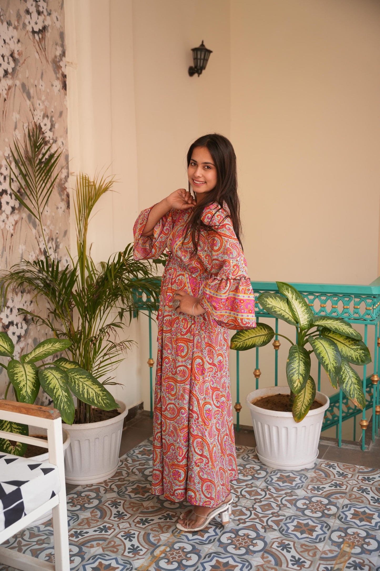 Lyric jungleebille boho pitch pejali v-neck long dress